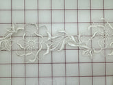 Non-Metallic Trim - 3-inches wide Vintage White Flower Motifs Close-Out one 2.25-Yards